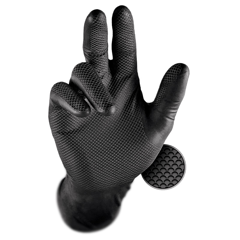 Grippaz Black Nitrile Grip Gloves 