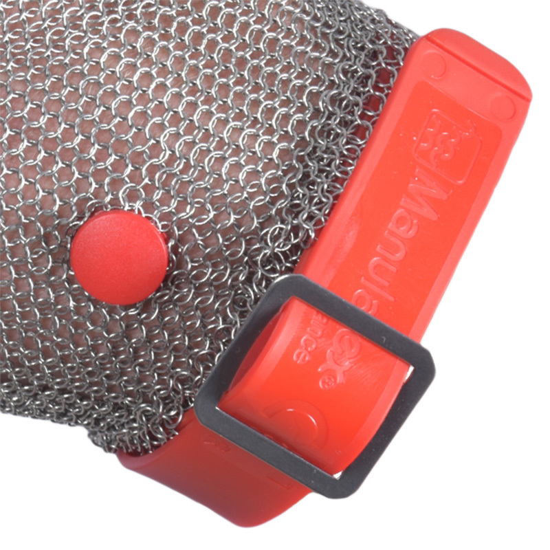 Manulatex GCM Long Cuff Chainmail Glove with PU Adjustment Straps 