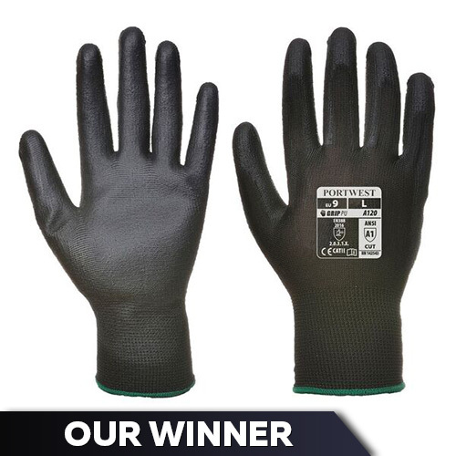 Portwest Black PU Palm Gloves A120BK