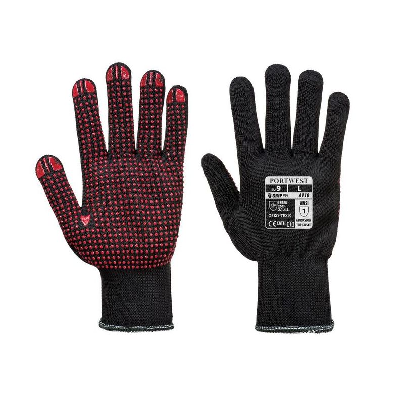 Portwest Dot Grip Dexterous Black Gloves A110BK