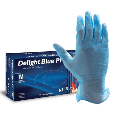 Aurelia Delight Blue PF Powder-Free Vinyl Gloves 38996-9