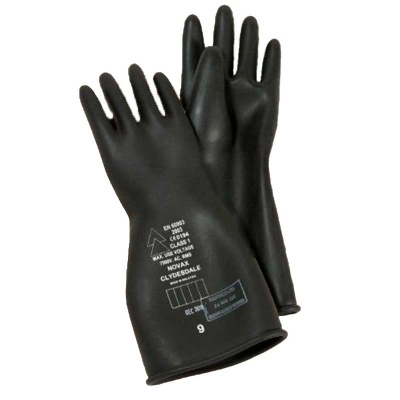 Clydesdale Black Latex Electrician's Insulating Gloves Class 1