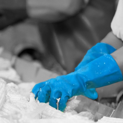 Polyco Nitri-Tech III Lite Blue Chemical Resistant Grip Gloves 91