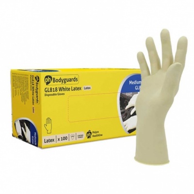 Polyco Bodyguards 4 Latex Powdered GL818 Disposable Gloves