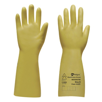 Polyco Class 0 Electricians 1000 Volt Safe Latex Work Gloves