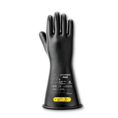 Ansell ActivArmr RIG214B Class 2 Rubber Latex Gloves (Black)