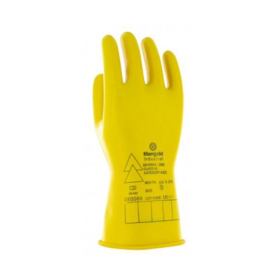 Ansell E013Y Electrician Class 00 Yellow Insulating Rubber Gloves