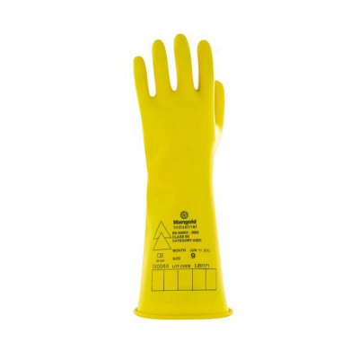Ansell E015Y Electrician Class 00 Yellow Insulating Rubber Gauntlets