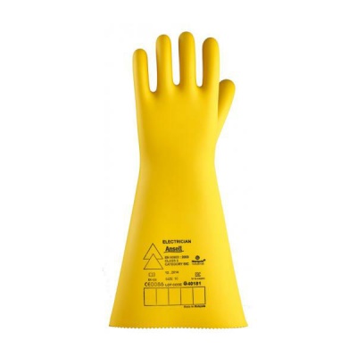 Ansell E023Y Electrician Class 3 Yellow Insulating Long Rubber Gauntlets
