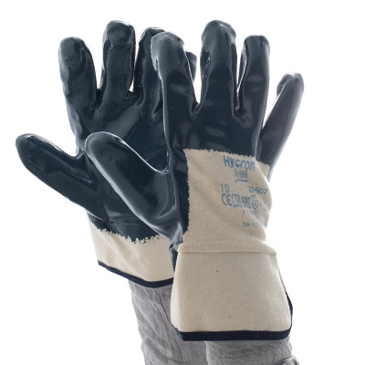 Ansell Hycron 27-607 3/4-Dipped Safety Cuff Heavy-Duty Work Gloves