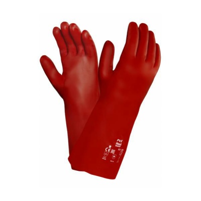 Ansell PVA Chemical Resistant 15-554 Fully Coated Red Gauntlets