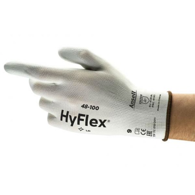 Ansell HyFlex 48-100 Palm-Coated Light Application White Work Gloves