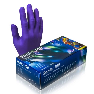 Confezione da 100 guanti in nitrile sensitive s/p in nitrile t-m p-100 exam sanicen