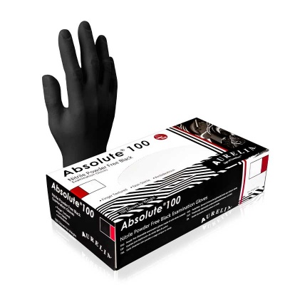 Aurelia Absolute Black Powder-Free Nitrile Medical Exam Gloves