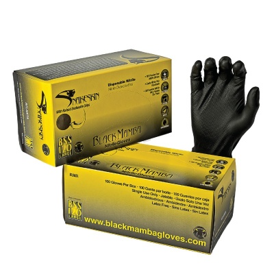 Black Mamba BX-BSS Snakeskin Nitrile Disposable Work Gloves (Box of 100 Gloves)