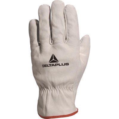 Delta Plus Grey Cowhide Leather Grain FBN49 Gloves