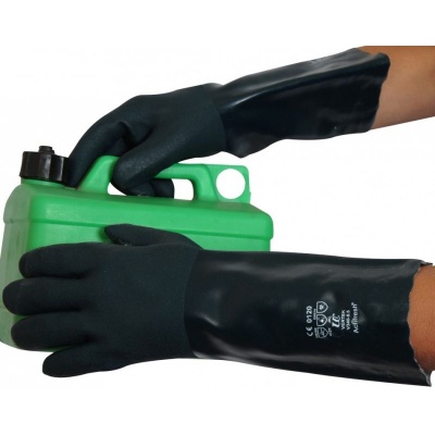 Green V340 Double-Dipped Chemical-Resistant PVC 16'' Gauntlets