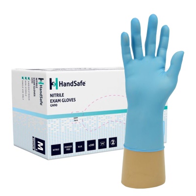 Hand Safe GN90 Stretch Powder-Free Nitrile Examination Gloves