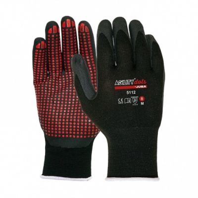 Juba H5112 Agility Nitrile Foam Palm Coated Black/Red Safety Gloves