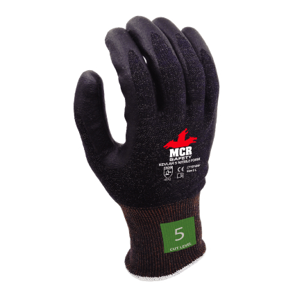 MCR Safety CT1014NF Cut-Resistant Kevlar Nitrile Foam Work Gloves