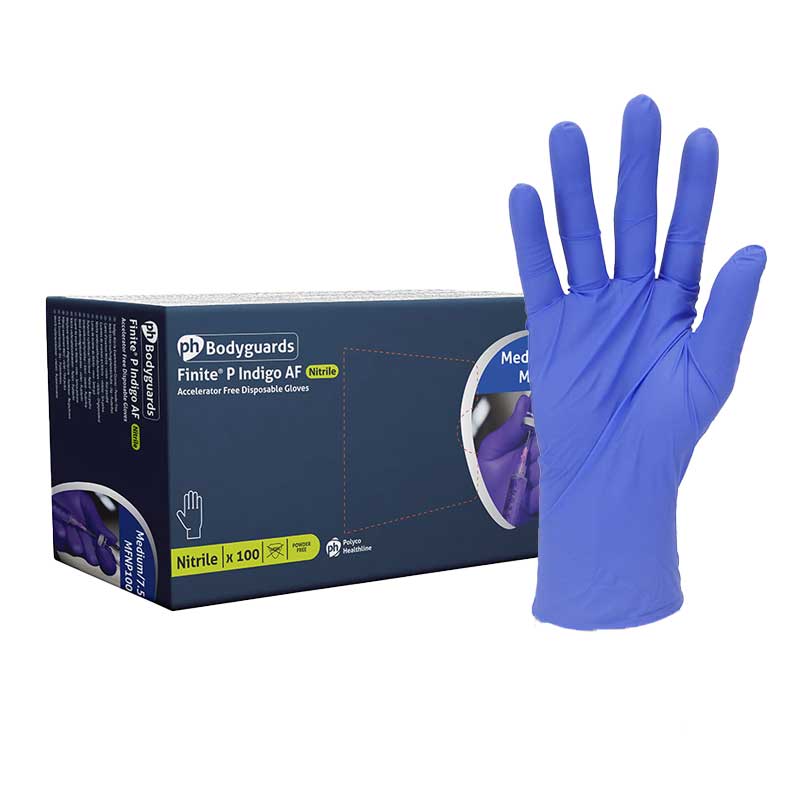 Polyco Finite P Indigo AF Nitrile Disposable Gloves MFNP100 (Case