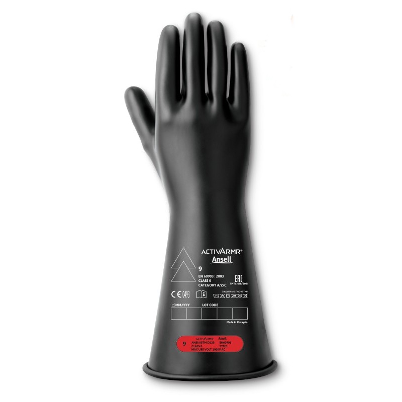 Ansell ActivArmr RIG014B Class Latex Gloves (Black)