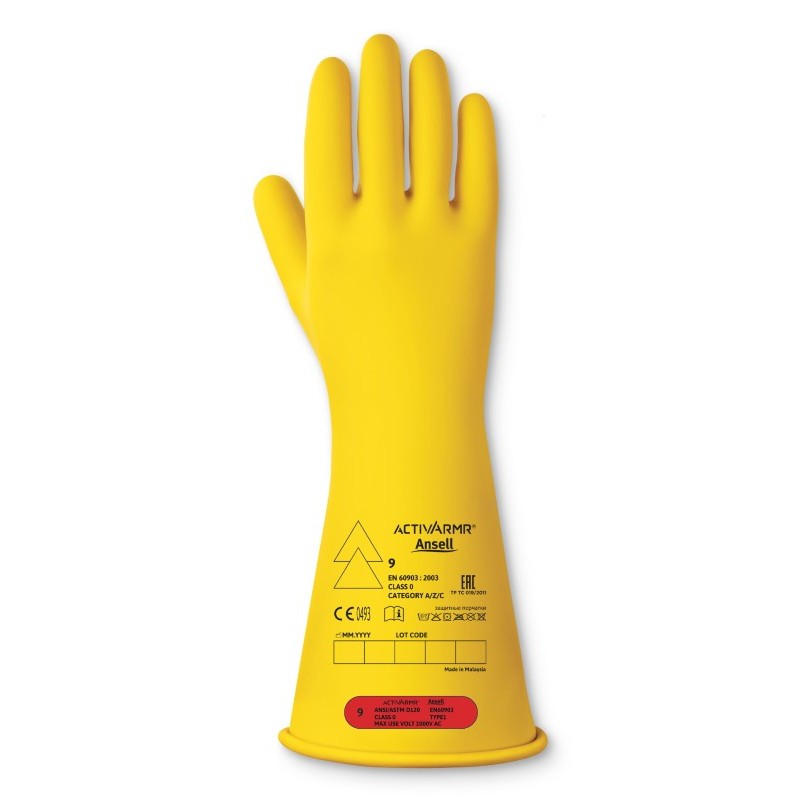Ansell ActivArmr RIG014Y Class 0 Latex Gloves (Yellow)