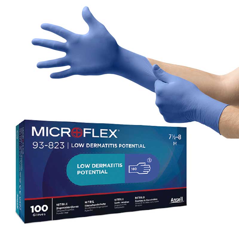 Ansell Microflex 93823 Sensitive Skin Disposable Nitrile Gloves
