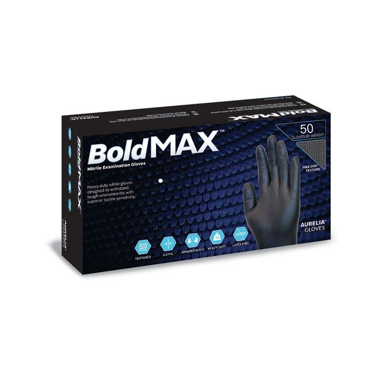 Aurelia Bold Max Black Nitrile Medical Grade Gloves