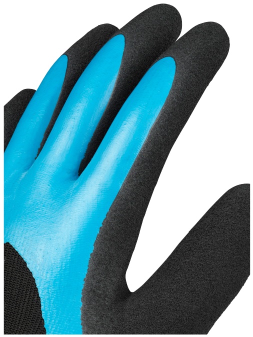 A three-quarter coating covers the fingers and palm, granting the back of the glove freedom to breathe 3/4 latex coating