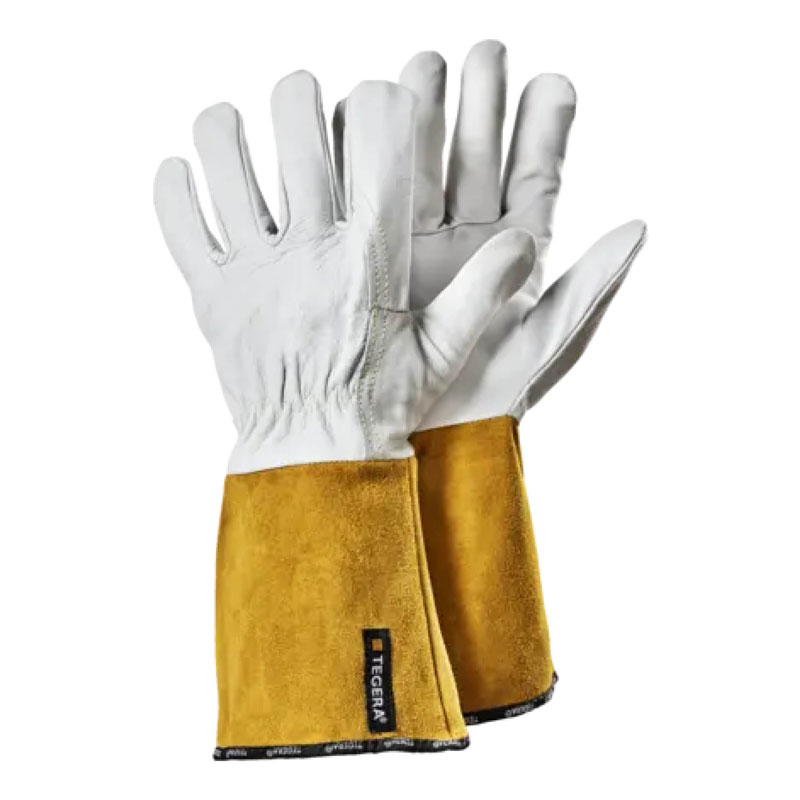 Welding Gloves XXXL (3XL) - Heat Resistant, Gold Leather, Gauntlet Style, Safety-345177