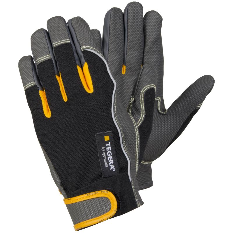 Ejendals Tegera 19 Guanti Da Saldatura E Resistenti Al Calore – Taglia 8 (20,3 Cm) – Pelle E Cotone, Chiusura Elastica, Fodera In Jersey – Gialli