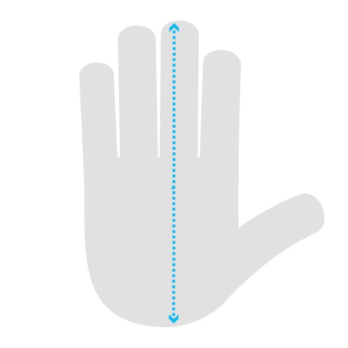 Please measure the length of your hand as shown