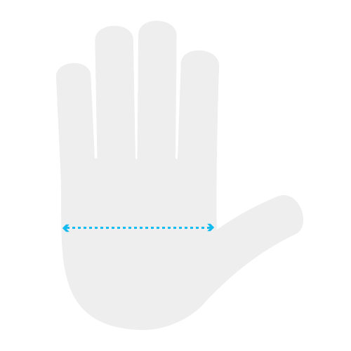 Mechanix Wear Sizing Diagram for Palm Width