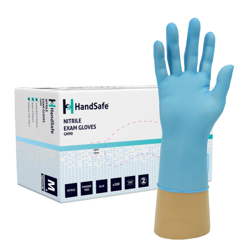 Hand Safe GN90 Stretch Powder-Free Nitrile Examination Gloves