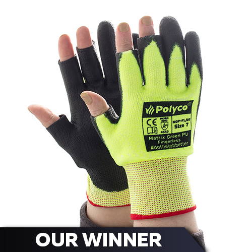 Polyco Matrix Green PU Fingerless Gloves MGP-FL