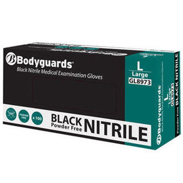 Bodyguards GL897 Black Nitrile Disposable Gloves