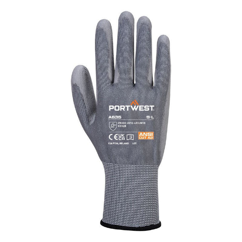Portwest A635 B13 Grey PU-Coated Gloves