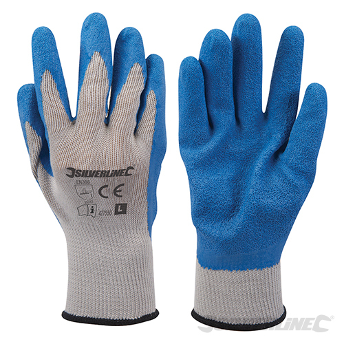 G F 1511L-10 Rubber Latex Coated Work Gloves for Construction Blue Crinkle