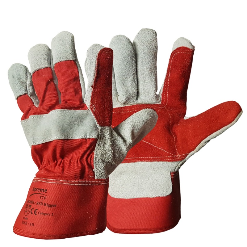 Supreme TTF Rigger-D Red Leather Gloves