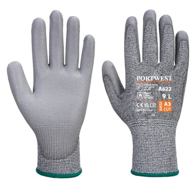 Portwest Level C Cut-Resistant PU Coated Gloves A622G7