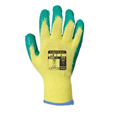 Portwest A150 Green Latex Grip Gloves