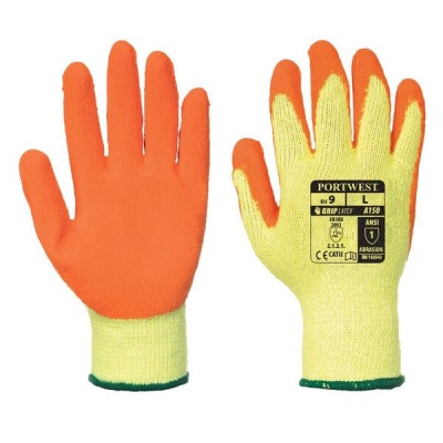 Portwest A150 Orange Latex Grip Gloves