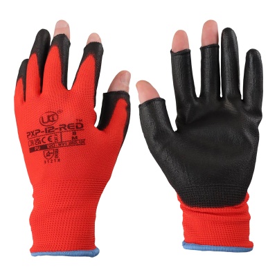 UCi PXP-12-RED Fingerless PU-Coated Handling Gloves