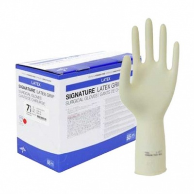 Medline Signature Grip Latex Surgical Gloves MSG29