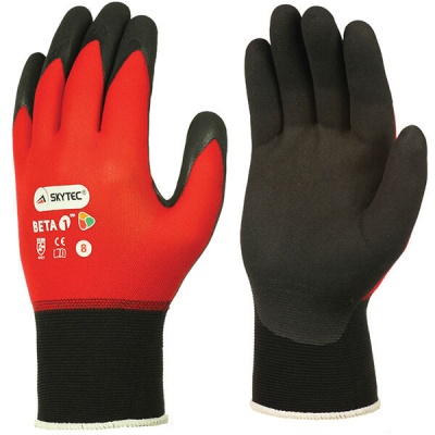 Skytec Beta 1 Nitrile Palm-Coated Nylon Touchscreen Oil Grip Gloves