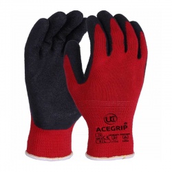 UCi AceGrip Red General Purpose Latex Coated Gloves
