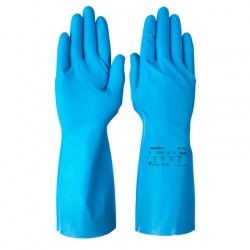 Ansell AlphaTec 37-510 Blue Nitrile Diamond Grip Gauntlets