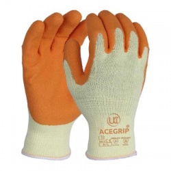 UCi AceGrip Orange General Purpose Latex Coated Gloves