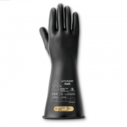 Ansell E015B Electrician Class 00 Black Insulating Rubber Gauntlets